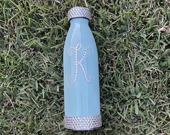 Initial Water bottle/ diamond water bottle/ personalized