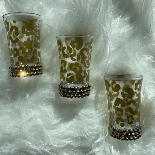Leopard Drinking Glasses Etsy