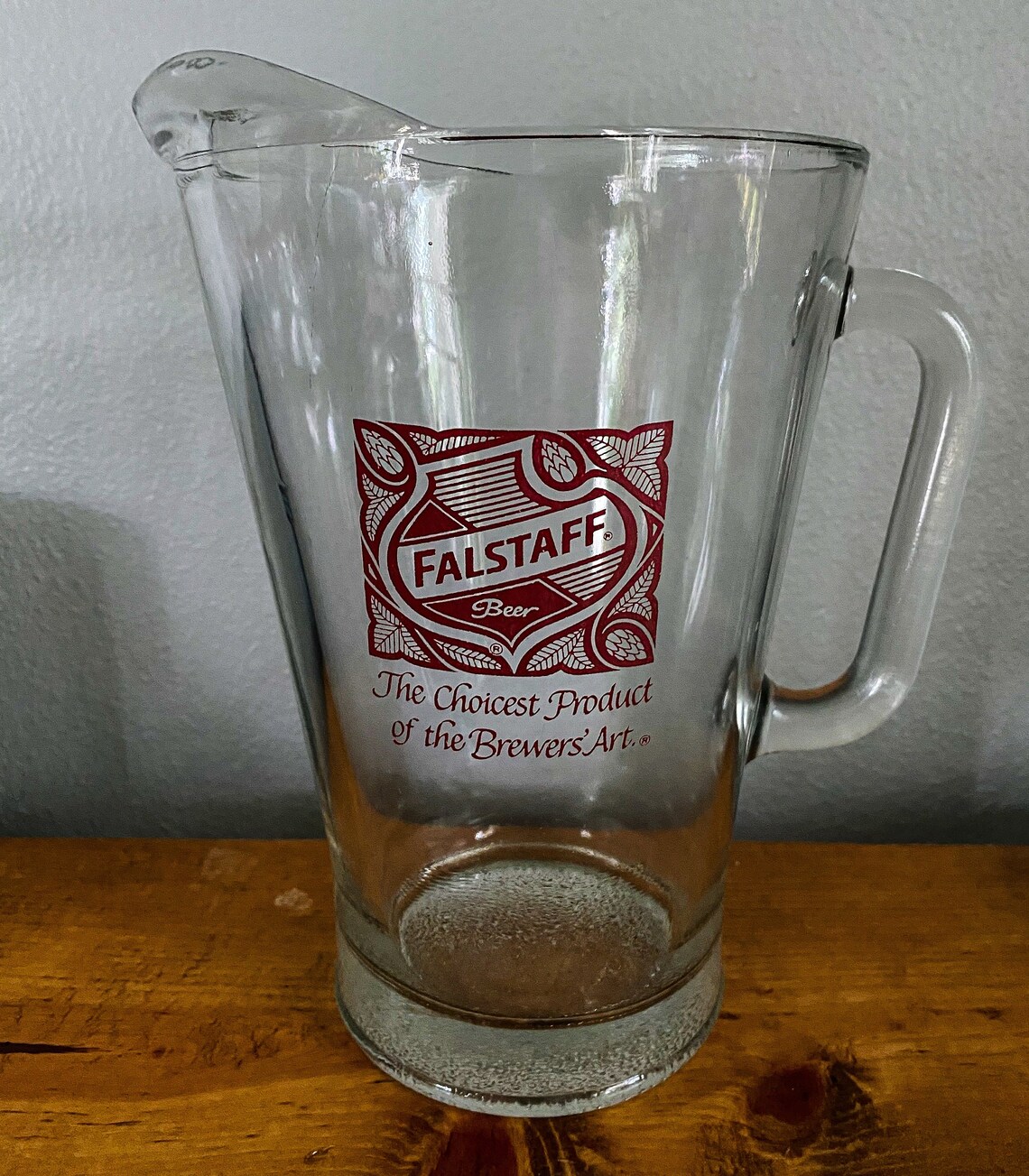 Rare Vintage Falstaff Glass Beer Pitcher 1 Barware PBR Etsy