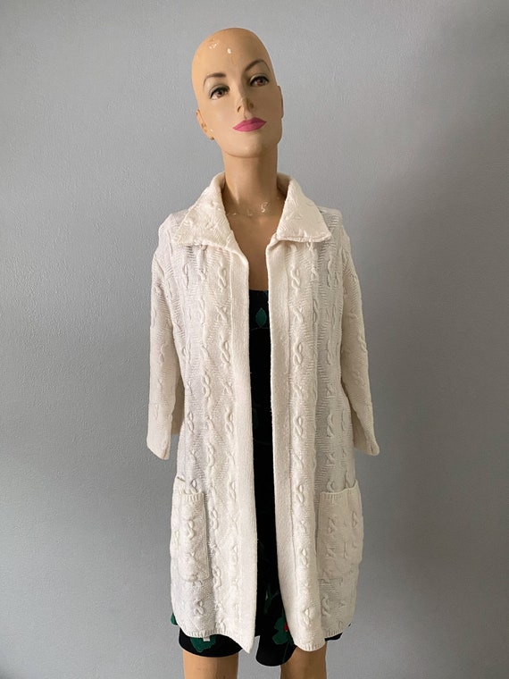 Vintage Cable Knit Open Cardigan
