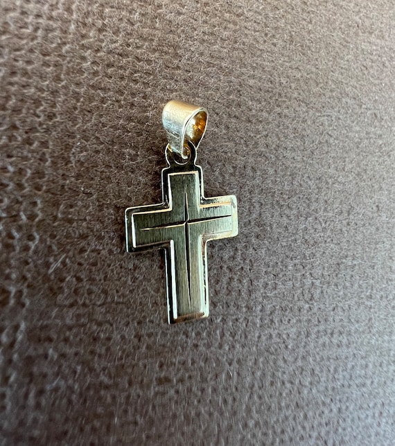 18K Solid Gold Cross Pendant Design Gem