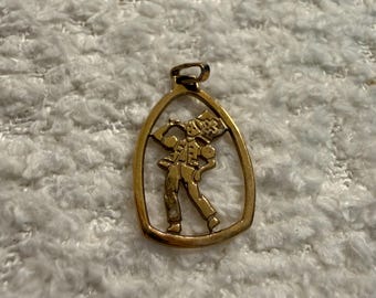 Rare Swiss Folkloric Musician Charm – Vintage Figural Pendant – Collectible Alpine Jewelry