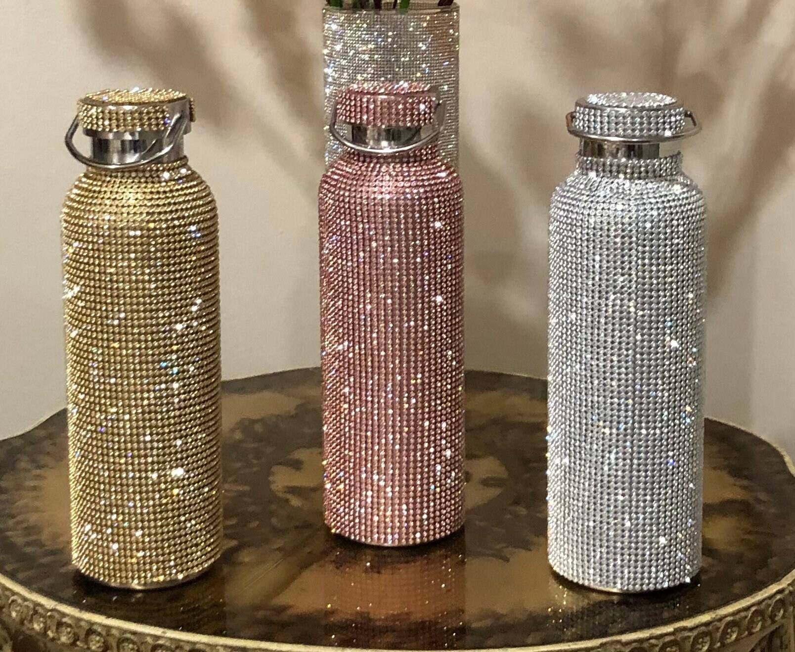 Bling Rhinestone covered water bottle Etsy