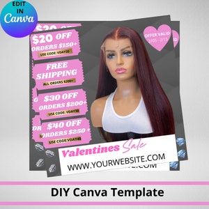 Valentines Flyer/ Social Media Flyer/ Sale Flyer/ Instagram Flyer/ DIY Template/ Hair Flyer
