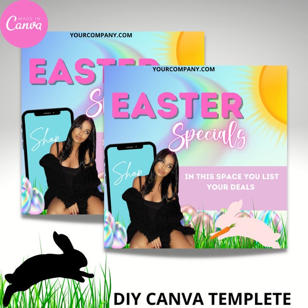 SOCIAL MEDIA FLYER, Easter Sale Flyer, Sale Flyer, Instagram Flyer, Canva Template,  D.I.Y Template