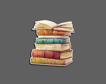 Stack Of Books sticker - readers & book lovers decal