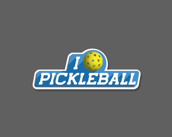 I Love Pickleball bumper sticker decal