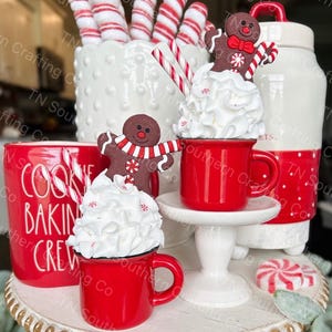 Faux Gingerbread Man Cookie Mini Mug - Tiered Tray Decor
