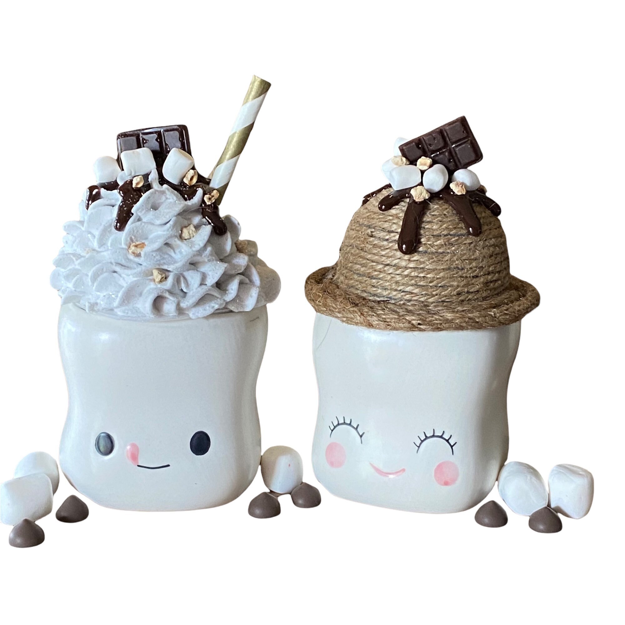 Handmade faux smores marshmallow hats Etsy