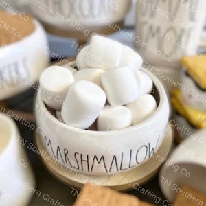 Handmade Faux Marshmallows Set of 10: S&#39;mores Bar Display