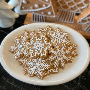BEST SELLER! Set of 5/10/15/20 neutral faux | fake | gingerbread snowflake cookies for display | gingerbread man | Tiered trays