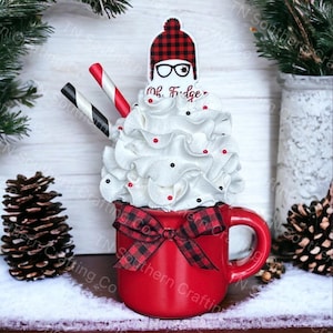 A Christmas Story inspired handmade faux whipped cream topper in espresso mug (mini mug) | fake bake