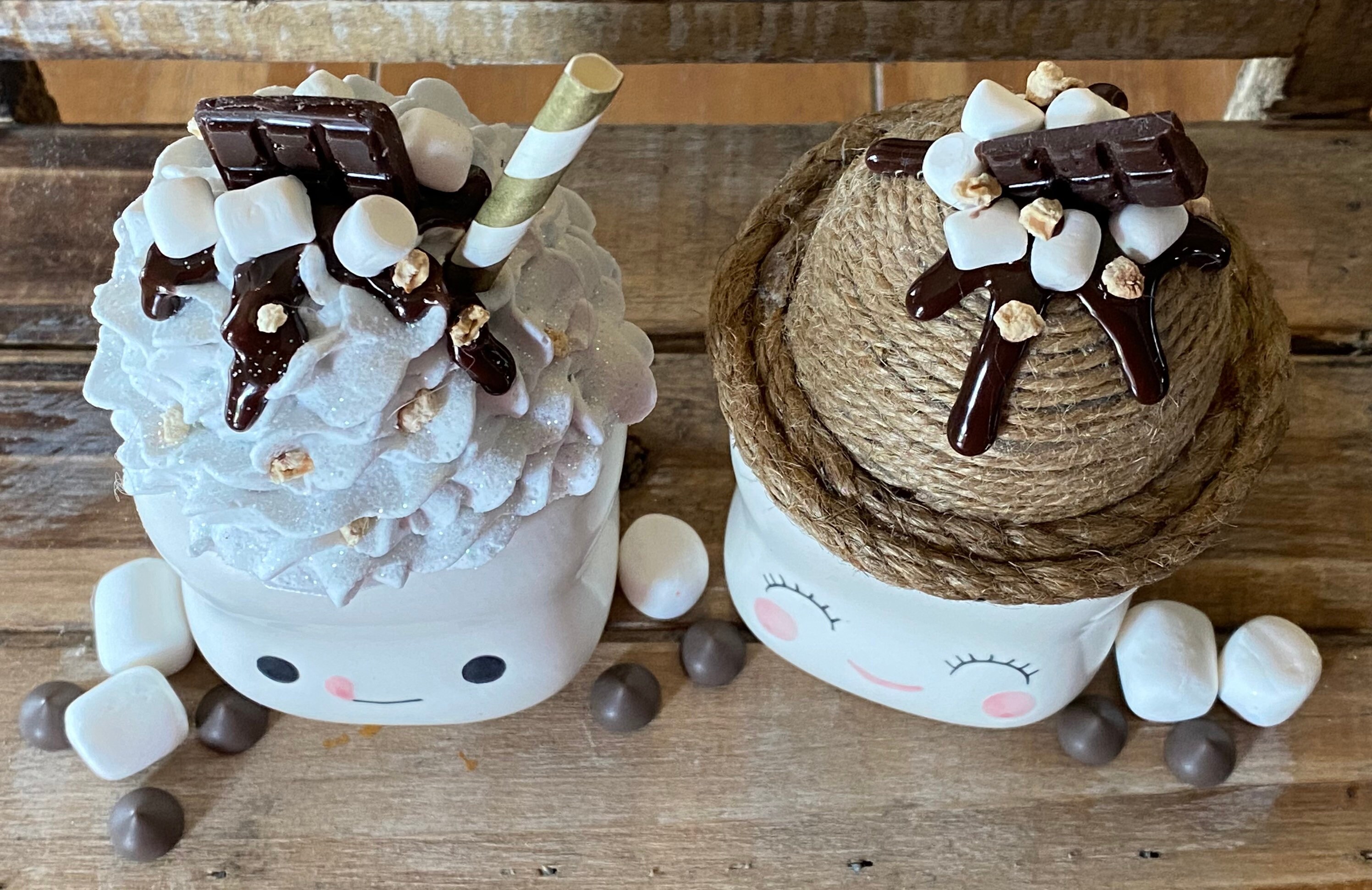 Handmade faux smores marshmallow hats Etsy