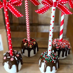 Handmade Faux Dipped Christmas Holiday Marshmallow Pops Fake - Etsy