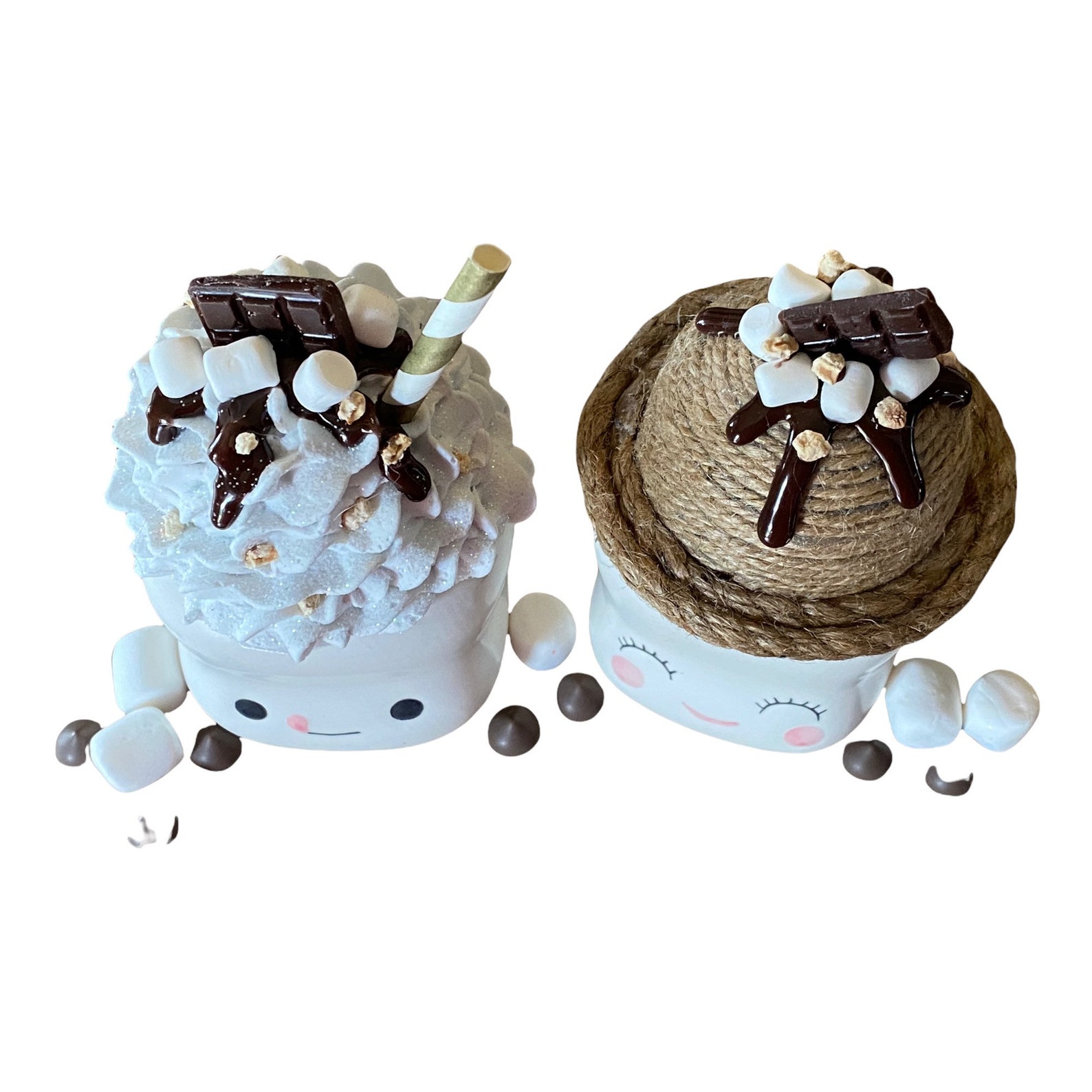 Handmade faux smores marshmallow hats Etsy