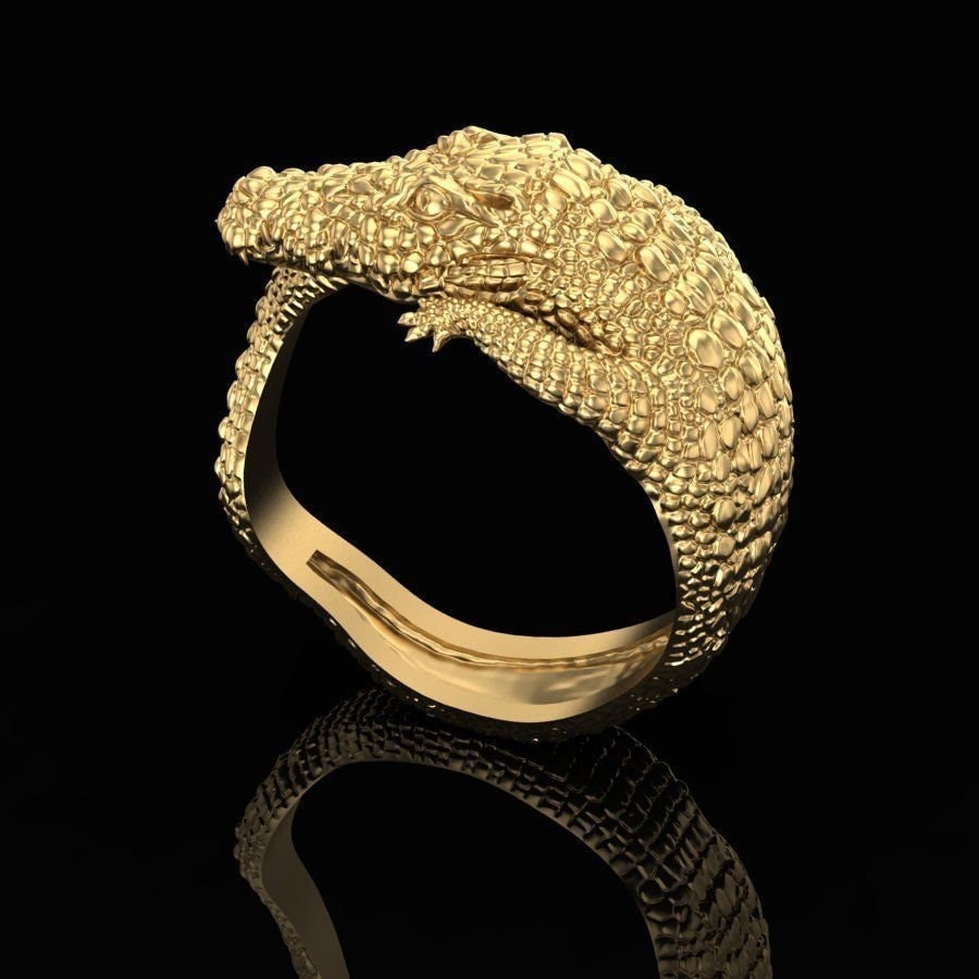 Gold crocodile best sale ring