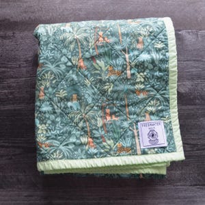 Jungle Friends Baby Quilt, Wholecloth Baby Blanket, Jungle Quilt, Baby Girl Quilt, Gender Neutral Quilt, Modern Nursery, Baby Quilt Animals