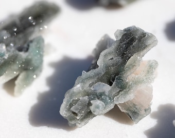 YOU CHOOSE Small Black Druzy Chalcedony, Stilbite and Apophyllite Crystal Cluster | Mini Raw Natural Black Chalcedony | Crystal Lover Gift
