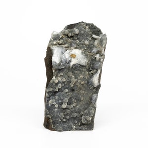Raw Black Chalcedony with Calcites | Self Standing Chalcedony