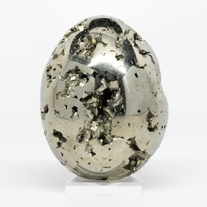 Druzy Pyrite Geode Egg | Natural Raw Peruvian Pyrite Egg | Druzy Pyrite | Crystal Lover Gift
