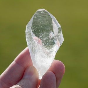 AAA Lemurian Quartz Point with Rainbow | Stunning Raw Natural AAA Quality 100% Optical | Water Clear Lemurian Point with Striations