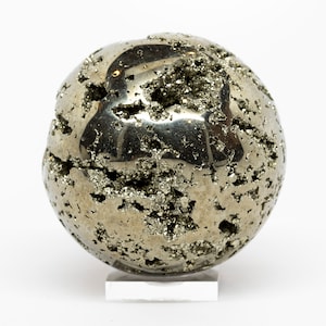 Druzy Geode Pyrite Sphere | Natural Raw Peruvian Pyrite Ball | Druzy Pyrite