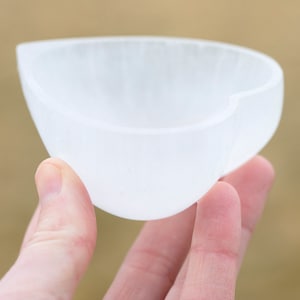 Selenite Heart Bowl | Heart Shaped Selenite Dish | Heart Ring Jewelry Bowl | Heart Trinket Dish