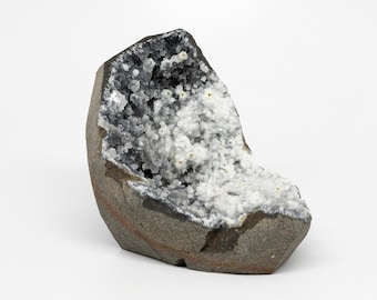 Raw Druzy Black and White Chalcedony | Self Standing Druzy Chalcedony