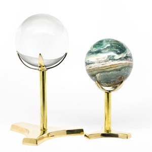 Brass Claw Display Stand | Gold Crystal Sphere Specimen Stand | Handcrafted Minimal Metal Sphere Stand | Crystal Lover Gift