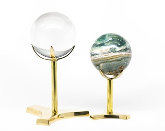Brass Claw Display Stand | Gold Crystal Sphere Specimen Stand | Handcrafted Minimal Metal Sphere Stand | Crystal Lover Gift