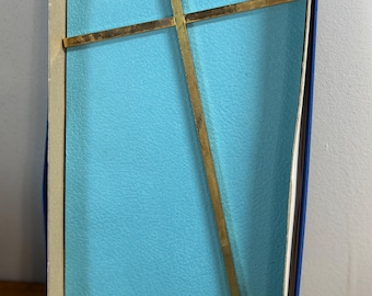 Vintage Solid Brass Wall Cross, Simple Minimalist Design, Religious Wall Decor