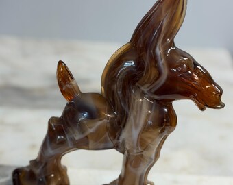 Vintage Imperial Glass Caramel Slag Donkey Figurine