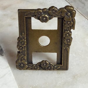 Vintage Brass Floral Repoussé Miniature Photo Frame