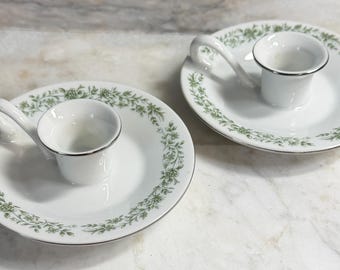 Mikasa Montclair Fine China Chambersticks, Pair, Pattern G9059