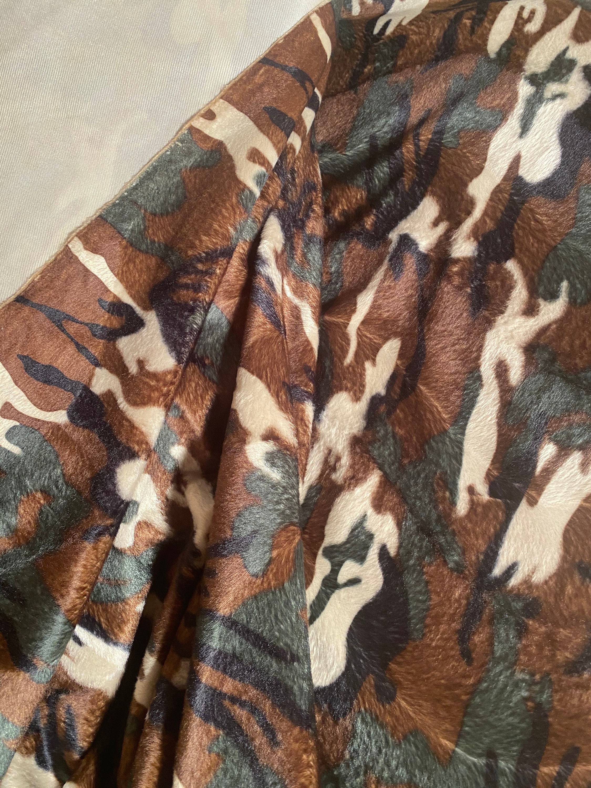 Camouflage Faux Fur Minky Fabric - Etsy UK