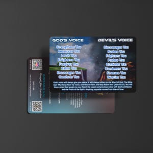Christliche PVC Bibel Karten: Gottes Stimme gegen Teufel Stimme