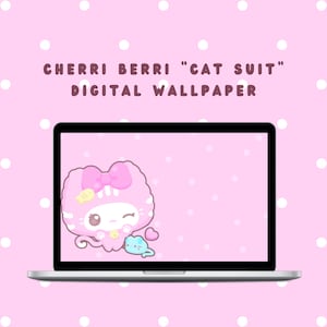 niedliche Katze Wallpaper Desktop | kawaii Katze digitale Tapete | Laptop-Hintergründe | niedliche Desktop-Hintergründe | niedliche rosa digitale Tapete