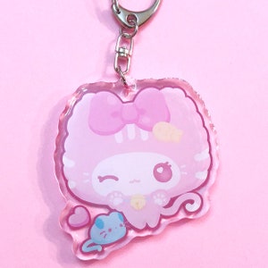 cute cat keychain, cute keychain for keys, kawaii keychain charm, kawaii gifts, kawaii keychain lanyard, cute keychain