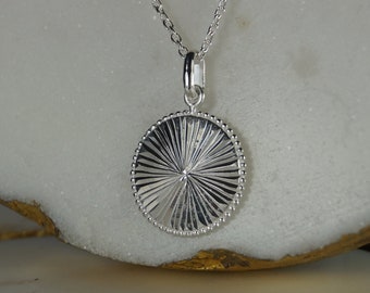 Sterling Silver Disc Necklace. Sterling Silver Disc Pendant. Silver Circle Necklace. Disc Necklace, Disk Necklace.