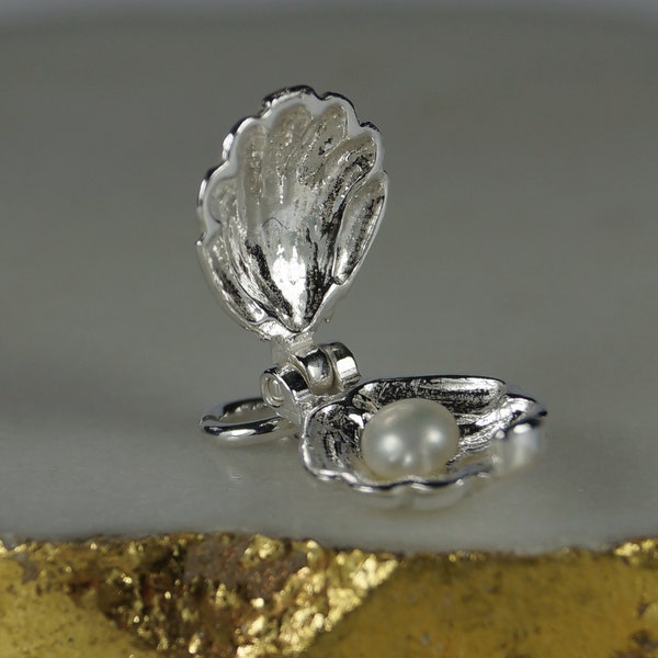Sterling Silver Oyster Pearl Charm
