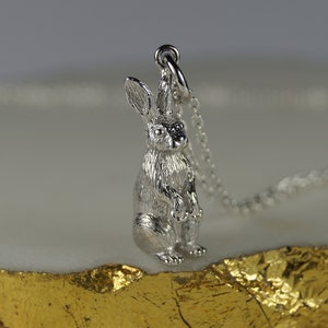 Rabbit Necklace. Sterling Silver Rabbit Pendant. Silver Necklace. Rabbit Necklace. Rabbit Pendant. Bunny Necklace. Chinese New Year.