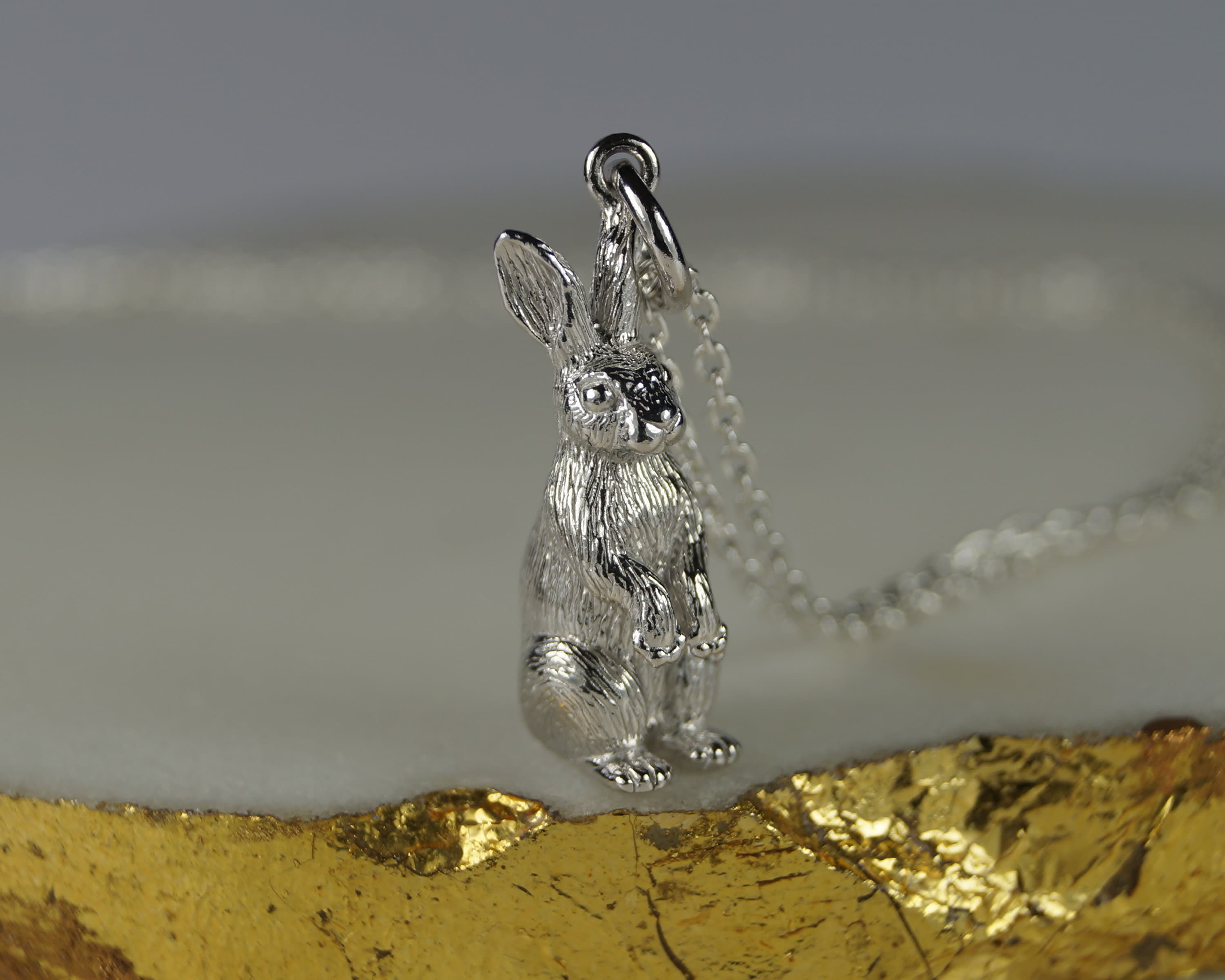 Rabbit Necklace. Sterling Silver Rabbit Pendant. Silver - Etsy