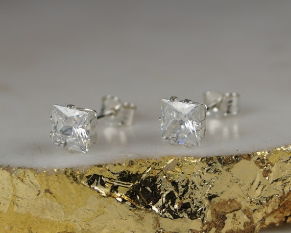 2.50Ct Princess Cut Simulated Diamond Stud Earring 14k Rose Gold Finish |  eBay