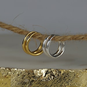 Small 10mm Sterling Silver Hoop Earrings. Silver or Gold Vermeil Hoop Earrings.