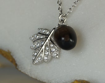 Sterling Silver Necklace with Cubic Zirconia, Sterling Silver Necklace.