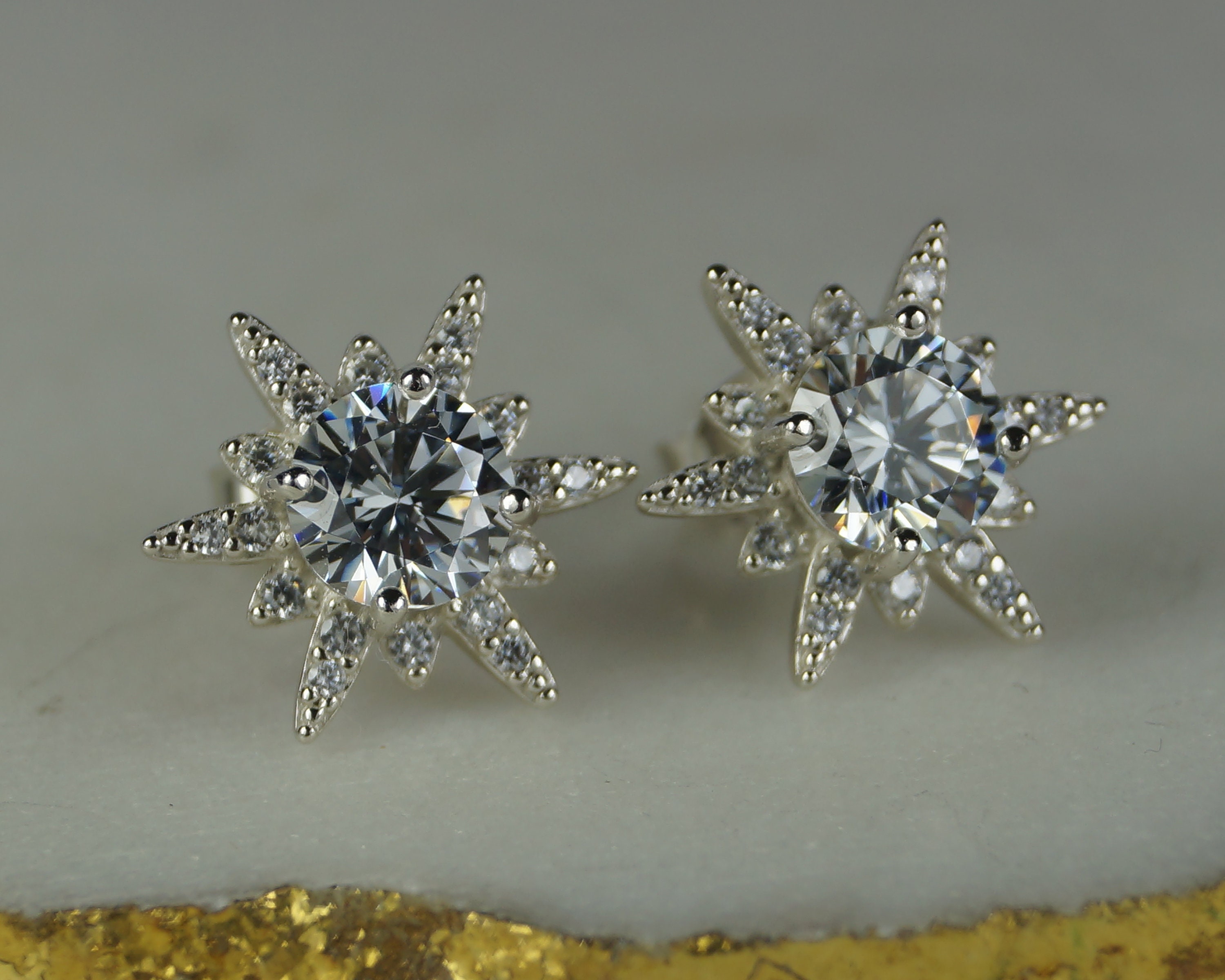 Tiny 5mm Black Enamel Star Stud Earrings – 925 Sterling Silver, Gift Box F32