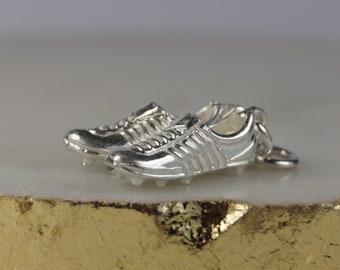 Sterling Silver Charm, Silver Football Boots Charm, Sterling Silver Soccer Boots Charm, Football Charm, Soccer Charm.