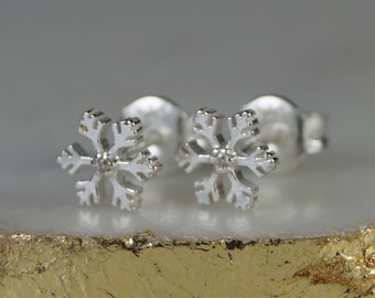 Orecchini A Bottone In Argento 925 Con Zirconia - Fiocco Di Neve Natalizio - Regalo In Cofanetto Per Ragazze E Donne - 4