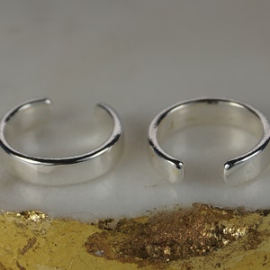 Sterling Silver Ear Cuffs. Plain Silver Ear Cuffs. Silver Ear Wrap. Silver Plain Hoop Cuffs. Small Size Ear Cuff.