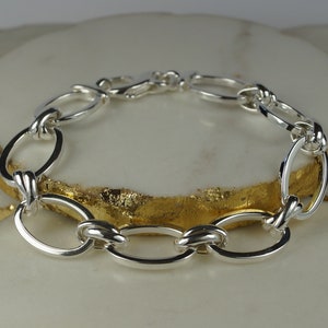 Sterling Silver Bracelet, Chunky Silver Bracelet.